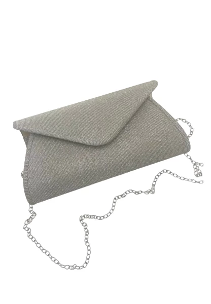 Leslii Clutch Handtasche Glitzer in Silber Große Rabatte