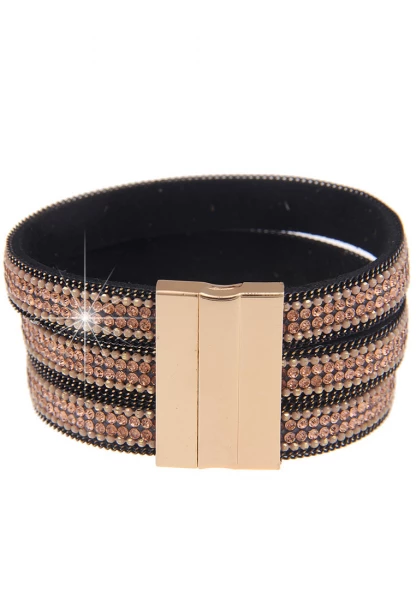 Leslii Last Chance Armband Statement Strass - 08/braun Zeitbegrenzte Promotion