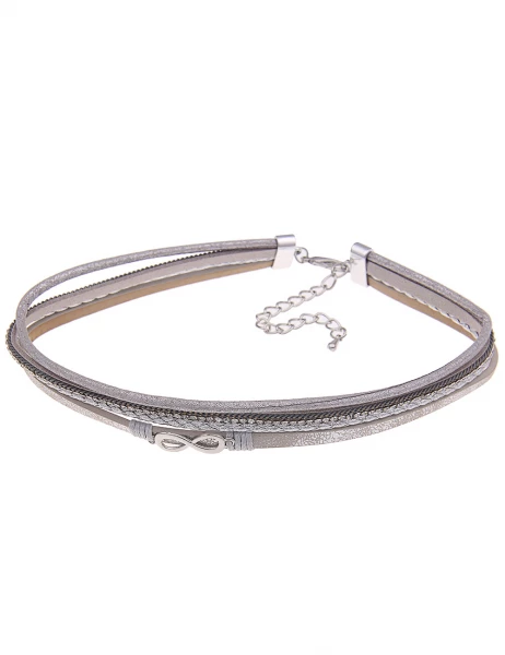 -70% SALE Leslii Kurze Halskette Choker Unendlich Endlos in Grau Riesige Rabatte