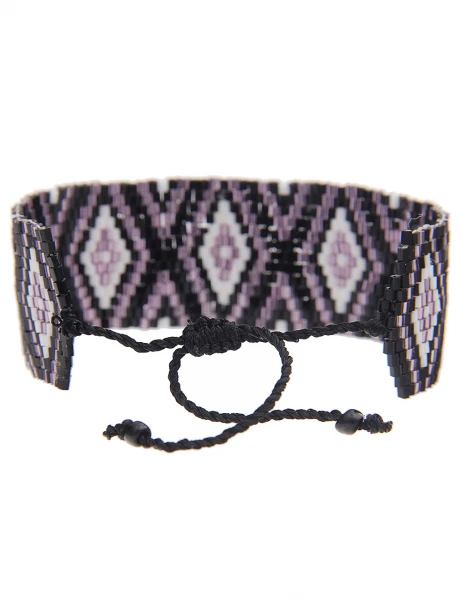 -70% SALE Leslii Armband Web-Muster Raute in Schwarz Lila Clearance-Verkauf
