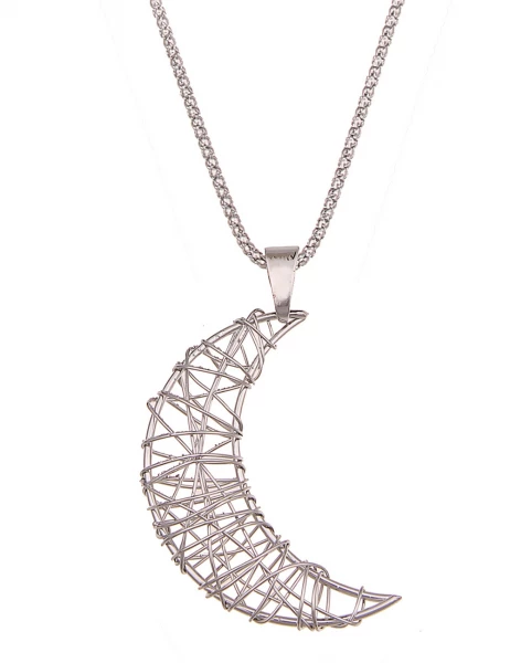 -50% SALE Leslii Lange Halskette Halbmond in Silber Online Shopping
