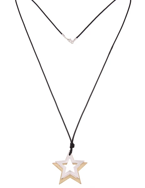 -50% SALE Leslii Lange Halskette Bicolor Sterne in Gold Silber Preisnachlass