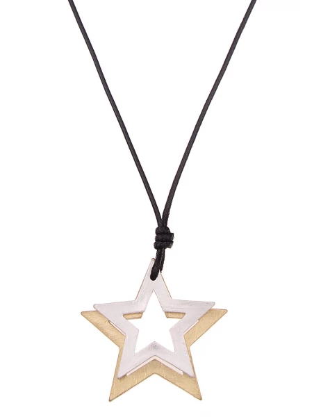 -50% SALE Leslii Lange Halskette Bicolor Sterne in Gold Silber Preisnachlass