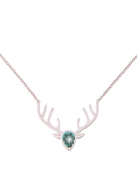 -50% SALE Leslii Damen-Kette Hirsch-Geweih Trachten-Collier Oktoberfest Dirndl-Kette Wiesn Silber Gr Zeitlich begrenztes Angebot