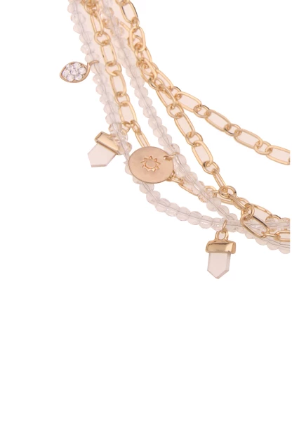 -50% SALE Leslii Kurze Halskette Statement Look Carmen in Gold Weiß Saisonale Angebote