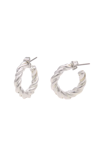 Leslii Ohrringe Creolen Hochglanz Swirl in Silber Letzter Tag