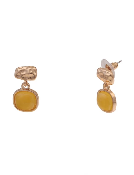 Leslii Ohrringe Ohrhänger Kunststoff Muster in Gold Gelb Outlet