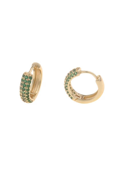 Leslii Ohrringe Creolen Glitzer Strass grüner Ohrschmuck in Gold Grün Neuheiten