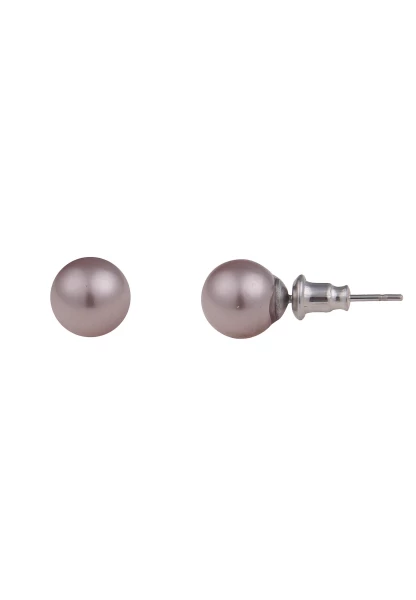 Leslii Damen-Ohrringe Gloria hellbraune Perlen-Ohrringe Ohrstecker Modeschmuck Braun Fabrikladen