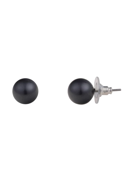 Leslii Damen-Ohrringe Frida schwarze Perlen-Ohrringe Ohrstecker Modeschmuck Schwarz Speichern exportieren