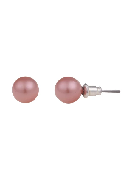 Leslii Damen-Ohrringe Cynthia rosane Perlen-Ohrringe Ohrstecker Modeschmuck Rosa Black Friday Preise