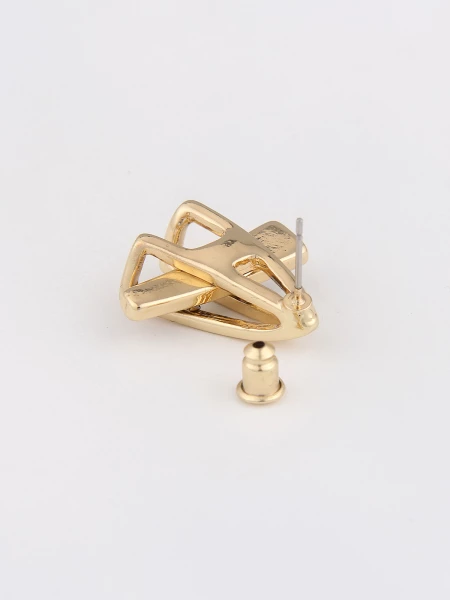 Leslii Damen-Ohrringe Yvonne Statement Glitzer goldene Ohrstecker Modeschmuck-Ohrringe Gold zollfrei