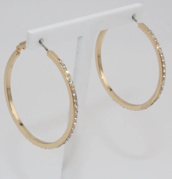 Leslii Damen-Ohrringe Glitzer Creolen Strass-Ohrringe Modeschmuck-Ohrringe Ohrschmuck Gold Rabatte dieses Monats