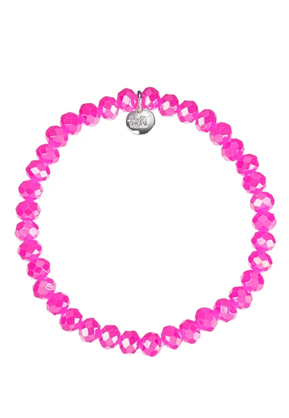 Leslii Damen-Armband Kate Kristall Glasperlen dehnbar Fuchsia Pink Blitzverkäufe