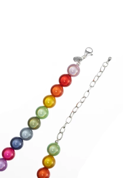 Leslii Reflective Pearl kurze Perlen-Kette Magic 3D-Effekt Ø 10mm Regenbogen Bunt Begrenztes Angebot