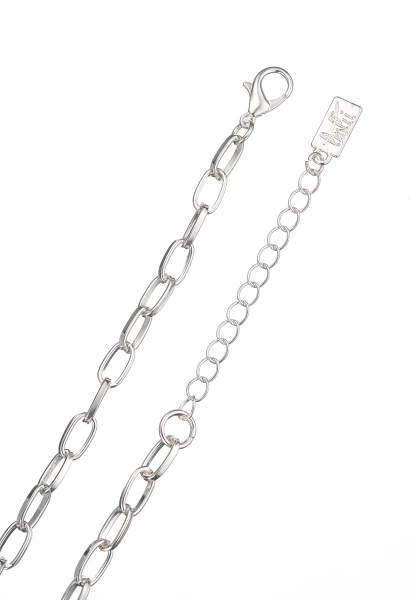 Leslii Kurze Halskette Glieder-Kette Glitzer Y-Kette in Silber Saisonschlussverkauf