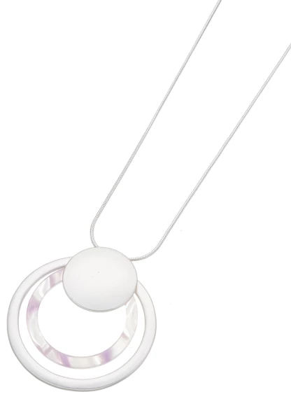 Leslii Lange Kette Ring-Anhänger Matt Silber Lila Black Friday