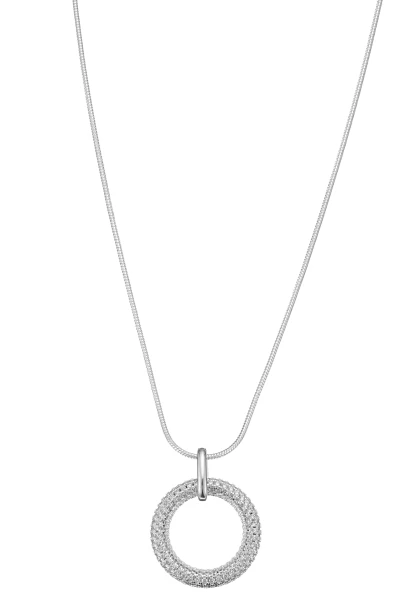 Leslii kurze Schlangenkette Strasskreis | Silber Valentinstagsangebot