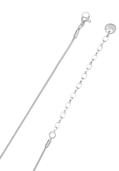 Leslii kurze Schlangenkette Strasskreis | Silber Valentinstagsangebot