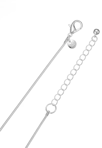 Leslii lange Schlangenkette Heart Stone | Silber Lagerräumung