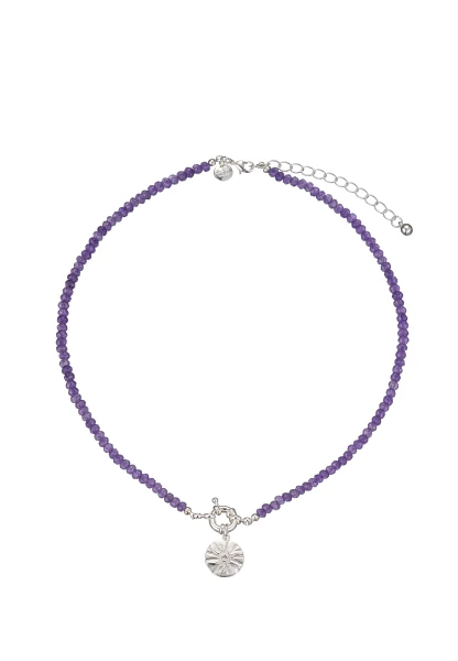 Leslii Kurze Halskette Kristall-Kette Lila Wochenangebot