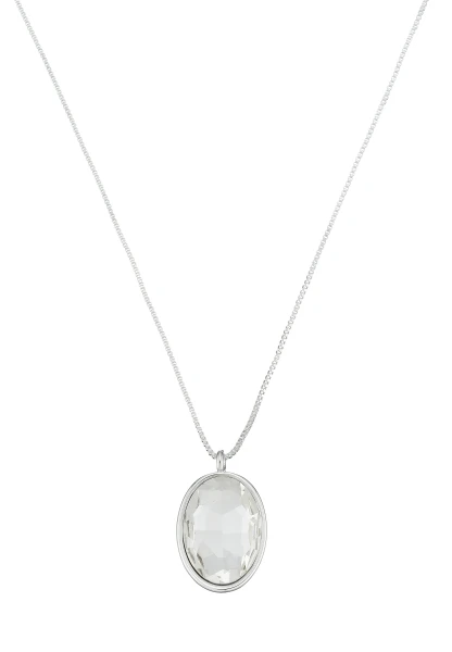 Leslii Lange Kette Oval Glasstein Silber Begrenzte Freigabe