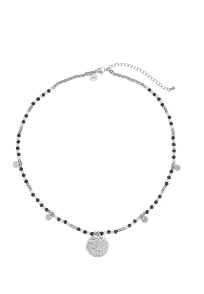 Leslii Kurze Kette Glasperlen Edelstahl Schwarz Weiß Neueste Stile