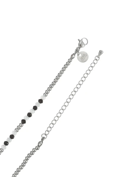 Leslii Kurze Kette Glasperlen Edelstahl Schwarz Weiß Neueste Stile