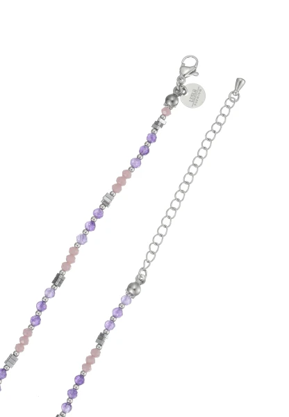 Leslii Kurze Kette Natursteine Stainless Steel Lila Zeitbegrenzte Promotion