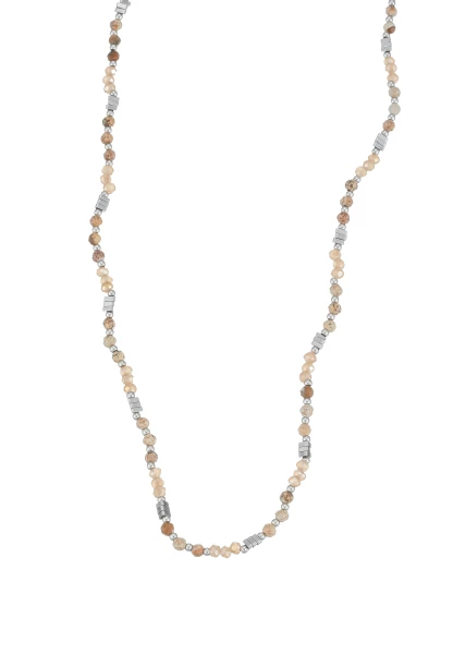 Leslii Kurze Kette Natursteine Stainless Steel Braun Bis zu 50% Rabatt