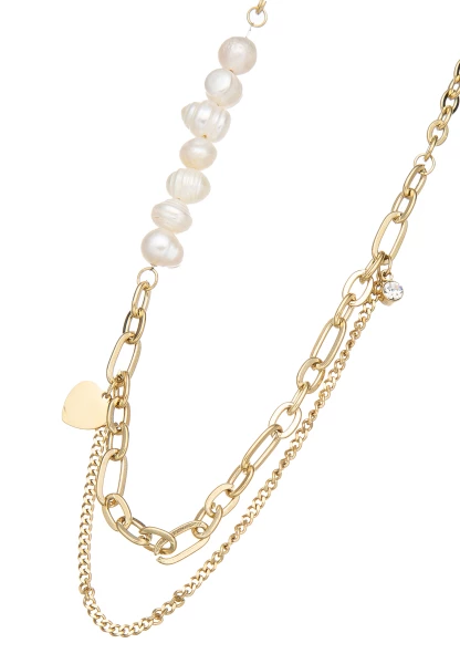 Leslii Kurze Layering-Kette Herz Gold Super Rabatt