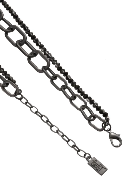 Leslii Layering Glieder-Kette Glasperlen Schwarz Kostenloser Versand international