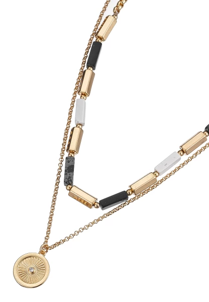 Leslii Kurze Halskette Layering Steine Gold Speichern exportieren
