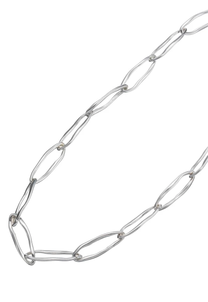 Leslii Kurze Halskette Oval Glieder Collier Silber 50% Rabatt für begrenzte Zeit