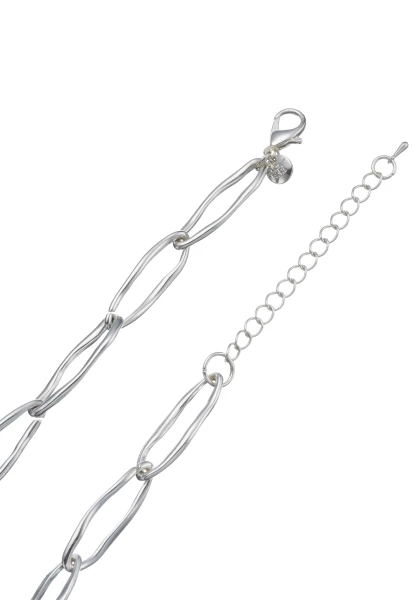 Leslii Kurze Halskette Oval Glieder Collier Silber 50% Rabatt für begrenzte Zeit