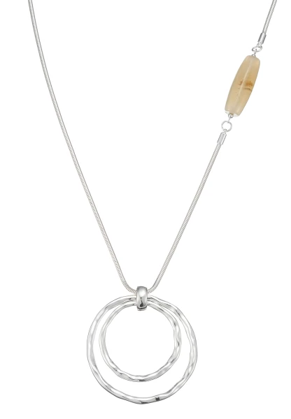 Leslii Lange Kette Nature Silber im Angebot