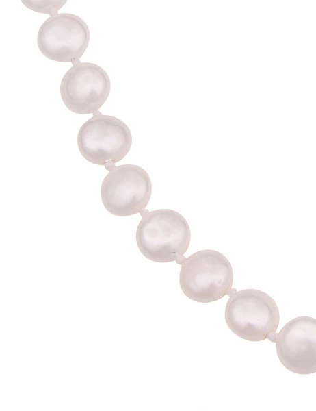 Leslii Damen-Kette weiße Perlen-Kette Muschelkern Perlen-Collier kurze Halskette Modeschmuck Weiß Günstiger Verkauf