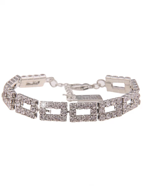 -50% SALE Leslii Armband Statement Glitzer Strass-Armband in Silber Weiß Neueste Mode