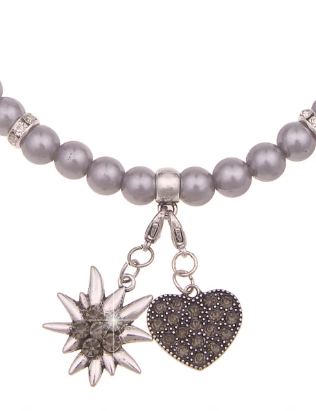 -50% SALE Leslii Damen-Kette Heidi Edelweiß Herz-Kette Dirndl Oktoberfest kurze Kette Modeschmuck Gr Sonderangebote