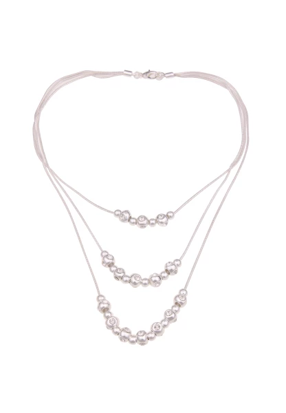 -50% SALE Leslii Kurze Halskette Statement Collier in Silber Weiß Neueste Stile