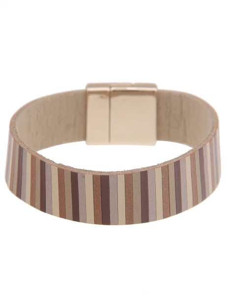 Leslii Armband Statement Streifen-Muster in Braun Gold Bis zu 50% Rabatt