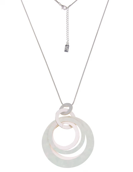 -50% SALE Leslii Lange Halskette Nicole Matt Ring in Silber Mint Nur für heute