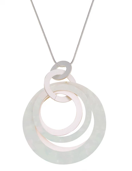 -50% SALE Leslii Lange Halskette Nicole Matt Ring in Silber Mint Nur für heute