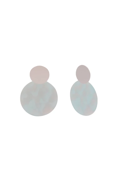 - 50% SALE Leslii Ohrringe Ohrhänger Nicole Statement Scheibe in Silber Mint Vierteljährliche Förderung