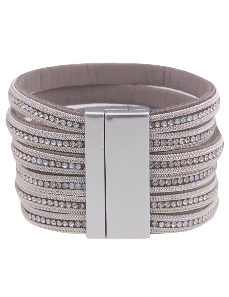Leslii -50% SALE Armband XXL Glitzer in Silber Weiß Kostenloser Versand international