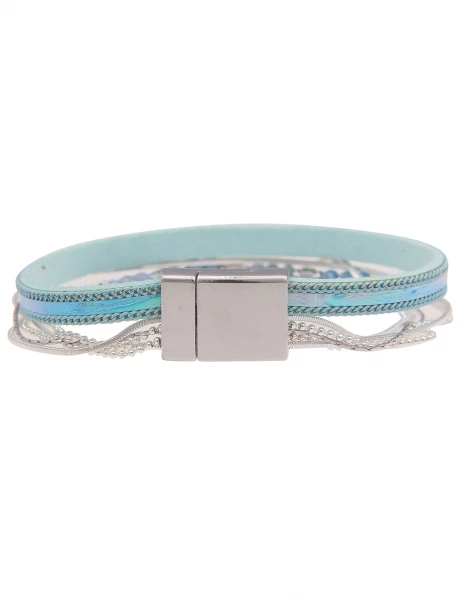 -50% SALE Leslii Armband Metallic Glasperlen in Silber Blau zollfrei