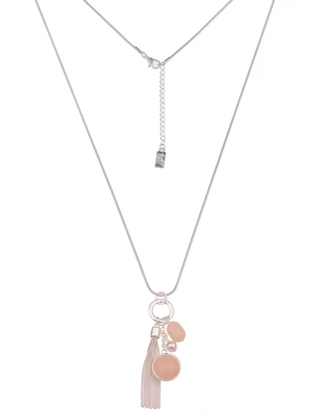 -50% SALE Leslii Lange Halskette Glanz Statement in Silber Beige Hotsell