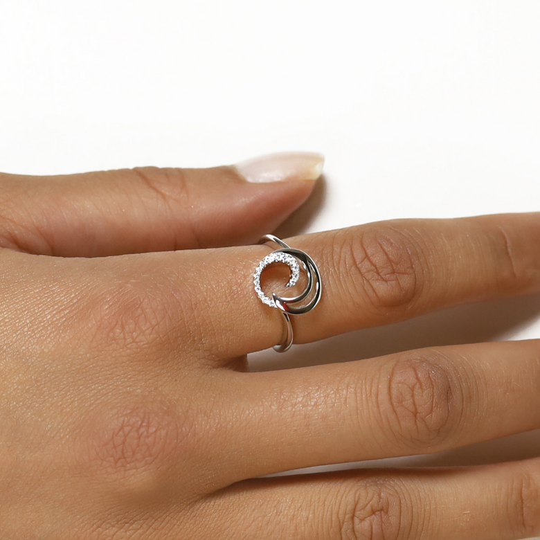 Nana Kay Swinging Silver Ring Waves Günstiger Verkauf