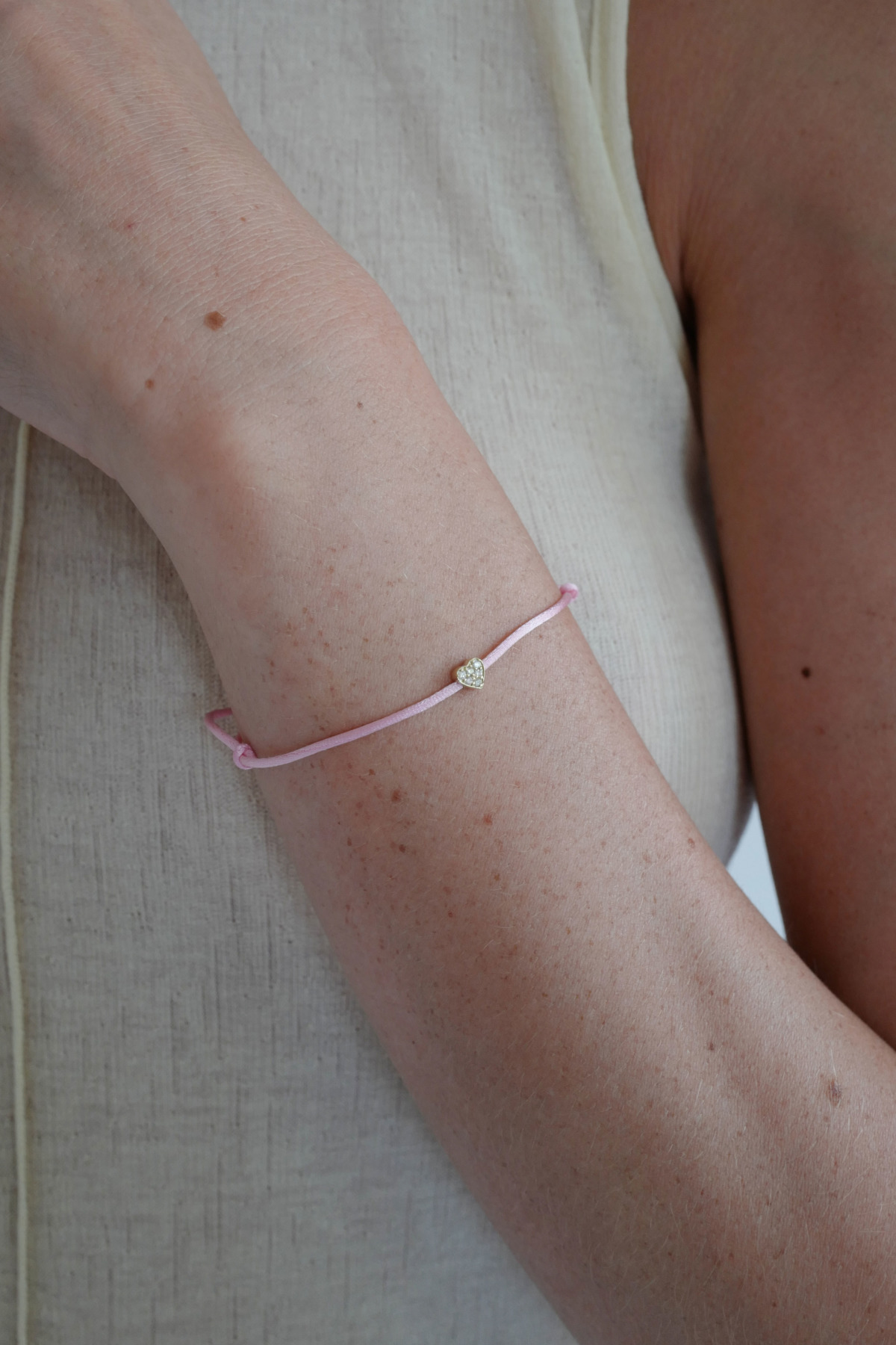 Nina Kastens Diamond Heart Bracelet Pink Große Rabatte
