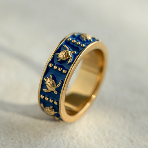 Paul Hewitt Turtle Enamel Ring Gold Nur für heute